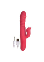 Princess Passion Heat Rechargeable Silicone Warming Vibrator with Clitoral Wheel - Coral/Pink