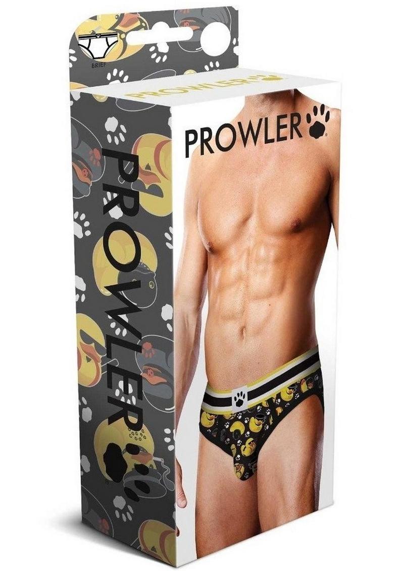 Prowler BDSM Rubber Ducks Brief - Black/Yellow - XLarge