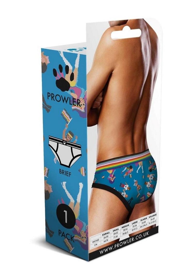Prowler Pixel Art Gay Pride Collection Brief - Blue/Multicolor - Large