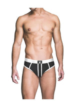Prowler Red Ass-Less Brief - Black/White - Large