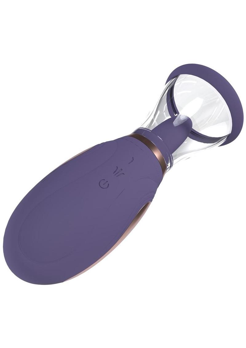 Pumped Enhanced Automatic 13 Speed Silicone Rechargeable Vulva and Breast Pump - Purple