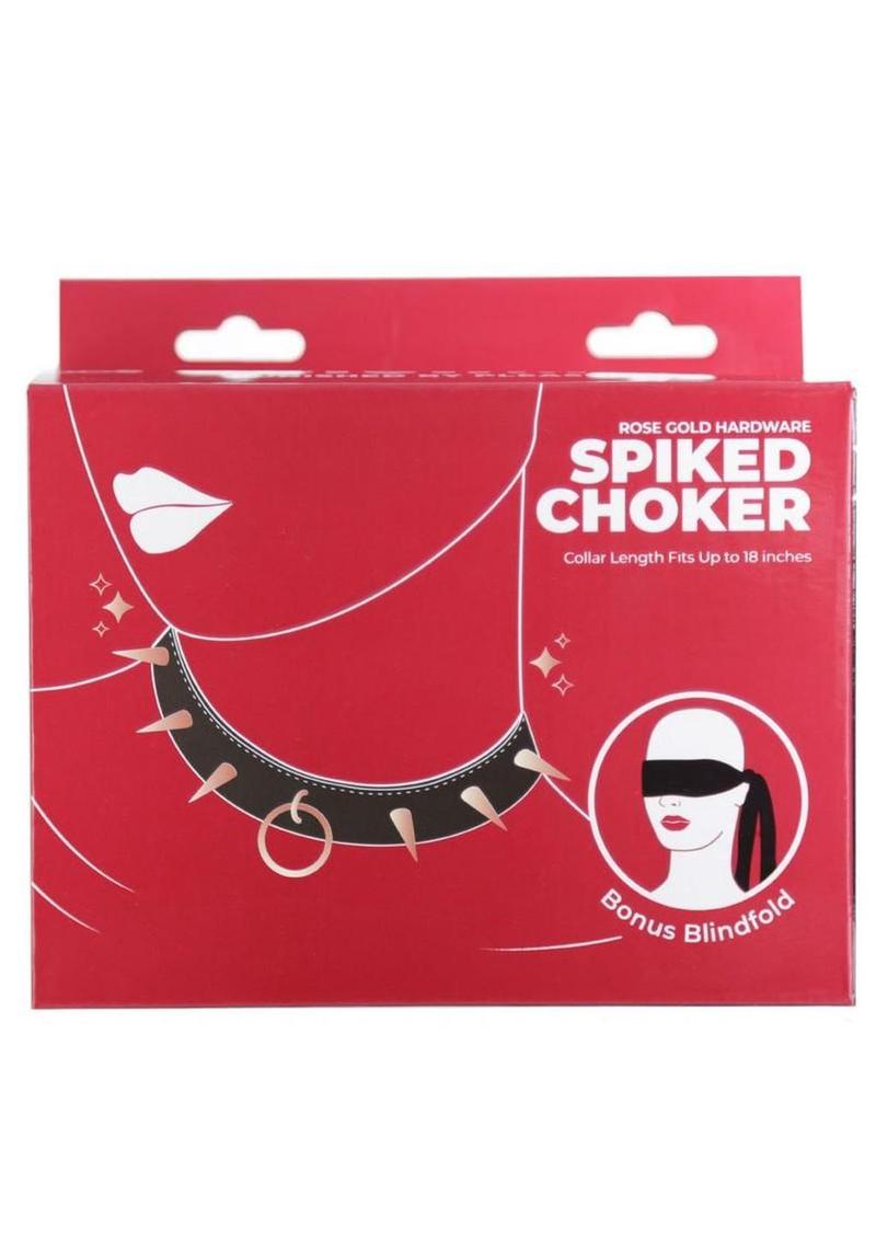 Punishment Spiked Choker - Rose Gold