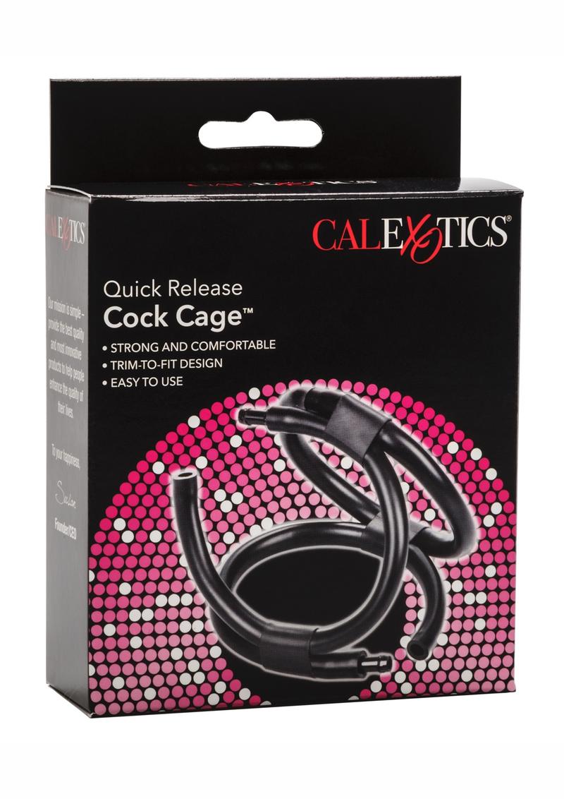 Quick Release Cock Cage Cock Ring - Black