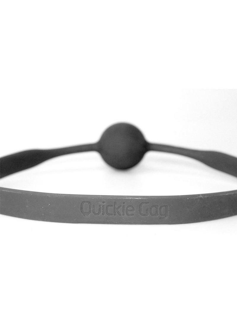 Quickie Gag Silicone Ball Gag Bondage - Black - Medium