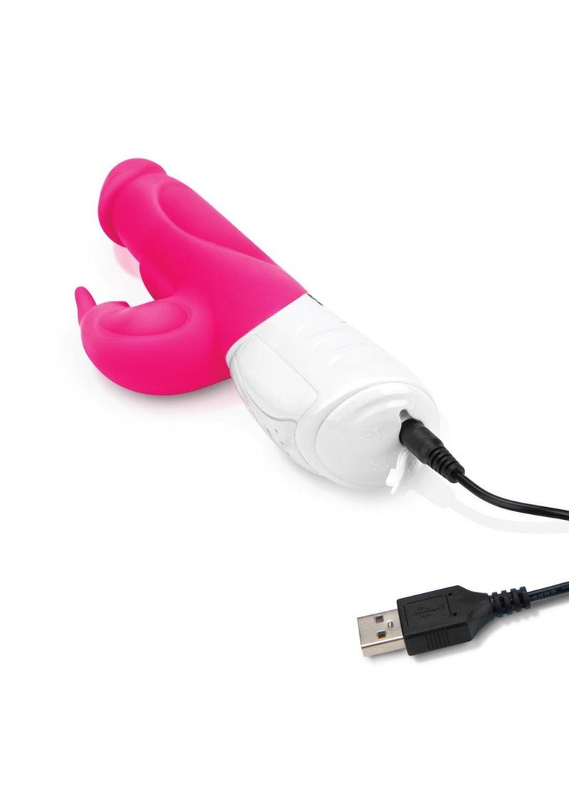 Rabbit Essentials Rechargeable Silicone Realistic Rabbit - Hot Pink/Pink