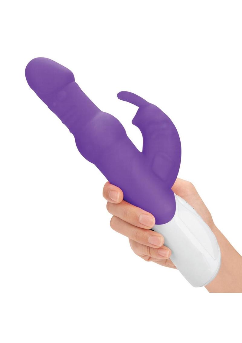 Rabbit Essentials Silicone Rechargeable Beads Rabbit Vibrator - Purple