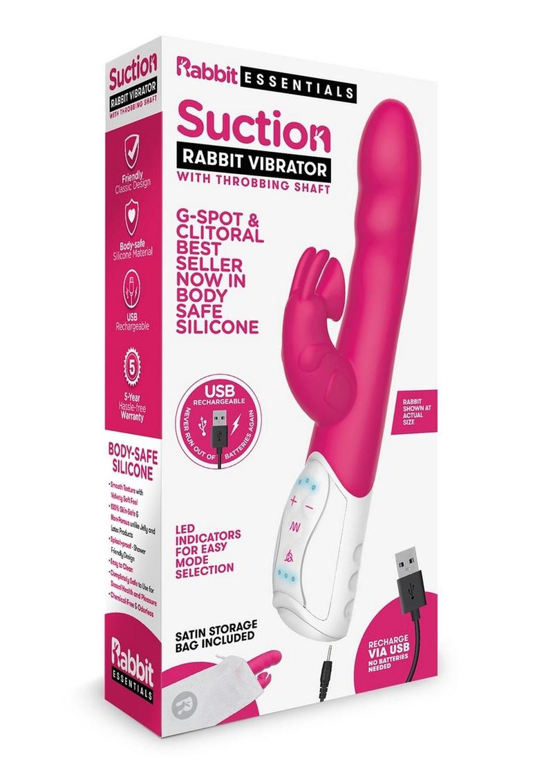 Rabbit Essentials Silicone Rechargeable Clitoral Suction Rabbit