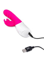 Rabbit Essentials Silicone Rechargeable Clitoral Suction Rabbit - Hot Pink/Pink