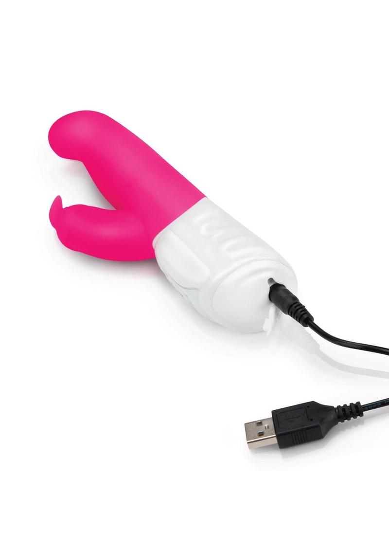 Rabbit Essentials Silicone Rechargeable G-Spot Rabbit Vibrator - Hot Pink/Pink