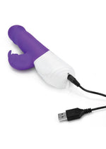 Rabbit Essentials Silicone Rechargeable Thrusting Rabbit Vibrator - Purple