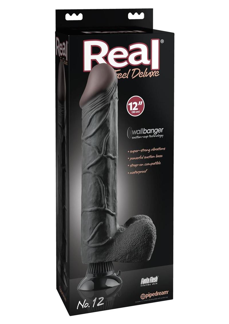 Real Feel Deluxe No. 12 Wallbanger Vibrating Dildo with Balls Waterproof