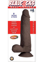 Realcocks Dual Layered #4 Bendable Thick Dildo - Brown/Chocolate - 8in