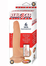Realcocks Sliders Uncircumsized Dildo with Balls - Vanilla - 6in