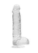 Realrock Crystal Clear Dildo with Balls - Clear - 6in