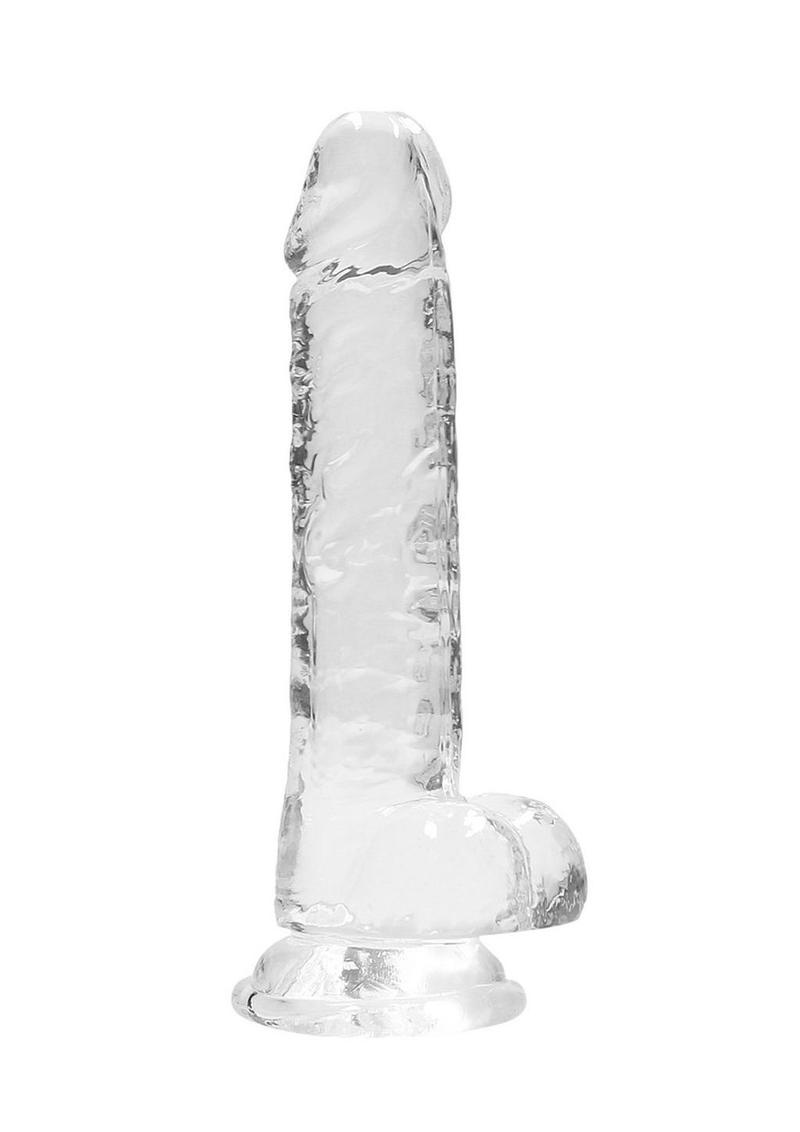 Realrock Crystal Clear Dildo with Balls - Clear - 7in