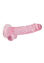 Realrock Crystal Clear Dildo with Balls - Pink - 7in