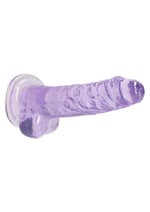 Realrock Crystal Clear Dildo with Balls - Purple - 7in