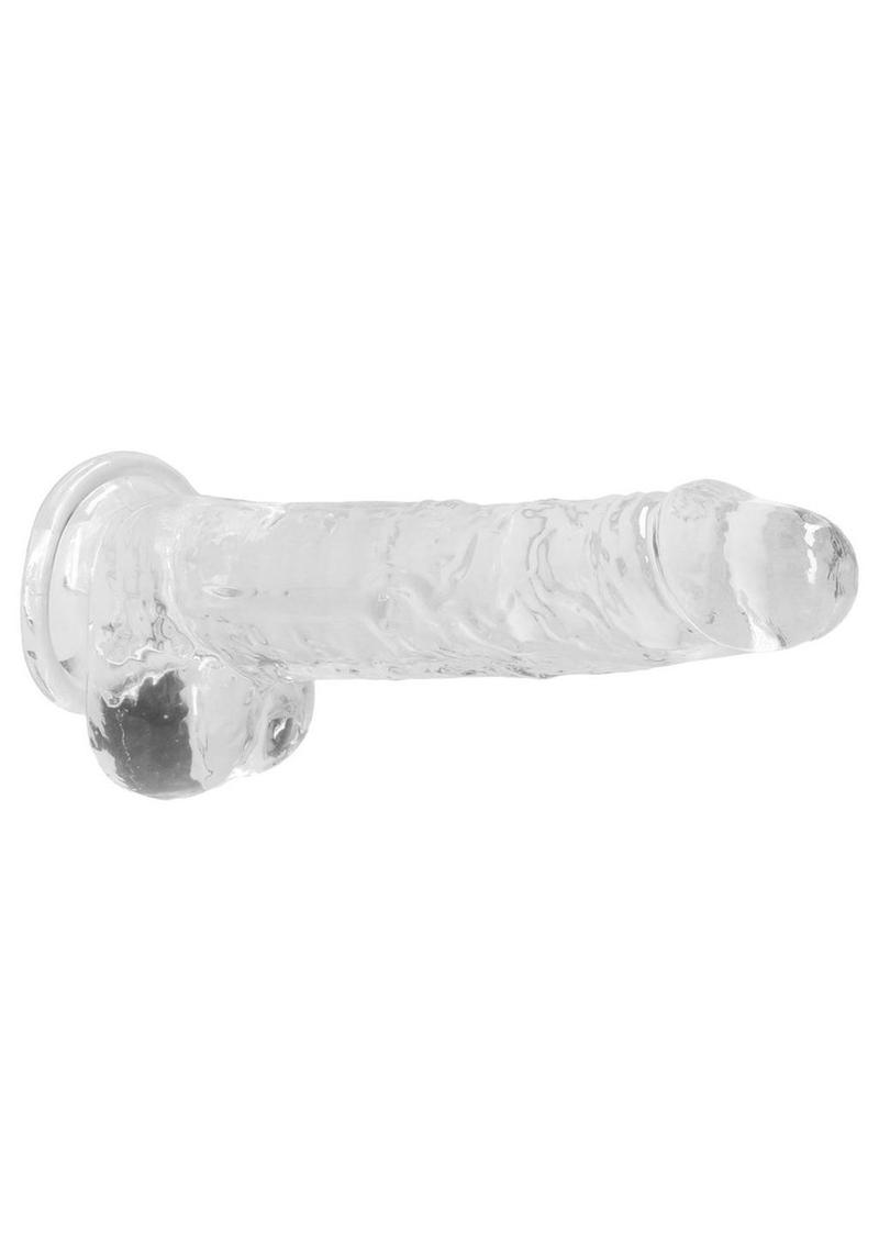 Realrock Crystal Clear Dildo with Balls - Clear - 8in