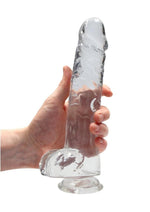 Realrock Crystal Clear Dildo with Balls - Clear - 9in