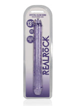 Realrock Crystal Clear Double Dong - Clear/Purple - 13in