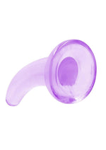 Realrock Crystal Clear Non Realistic Dildo with Suction Cup - Clear/Purple - 4.7in