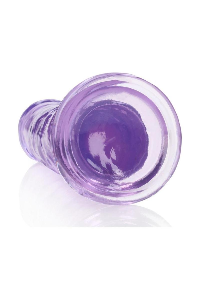 Realrock Crystal Clear Straight No Balls Dildo - Clear/Purple - 10in