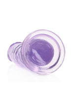 Realrock Crystal Clear Straight No Balls Dildo - Clear/Purple - 6in