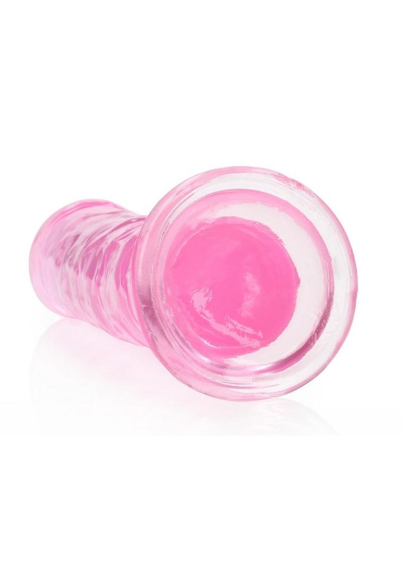 Realrock Crystal Clear Straight No Balls Dildo - Clear/Pink - 8in