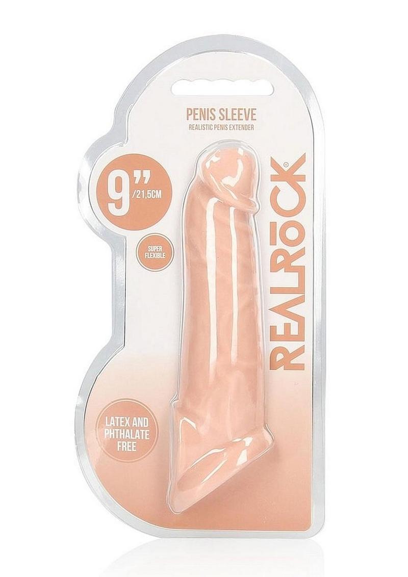 Realrock Skin Penis Extender with Rings - Vanilla - 9in