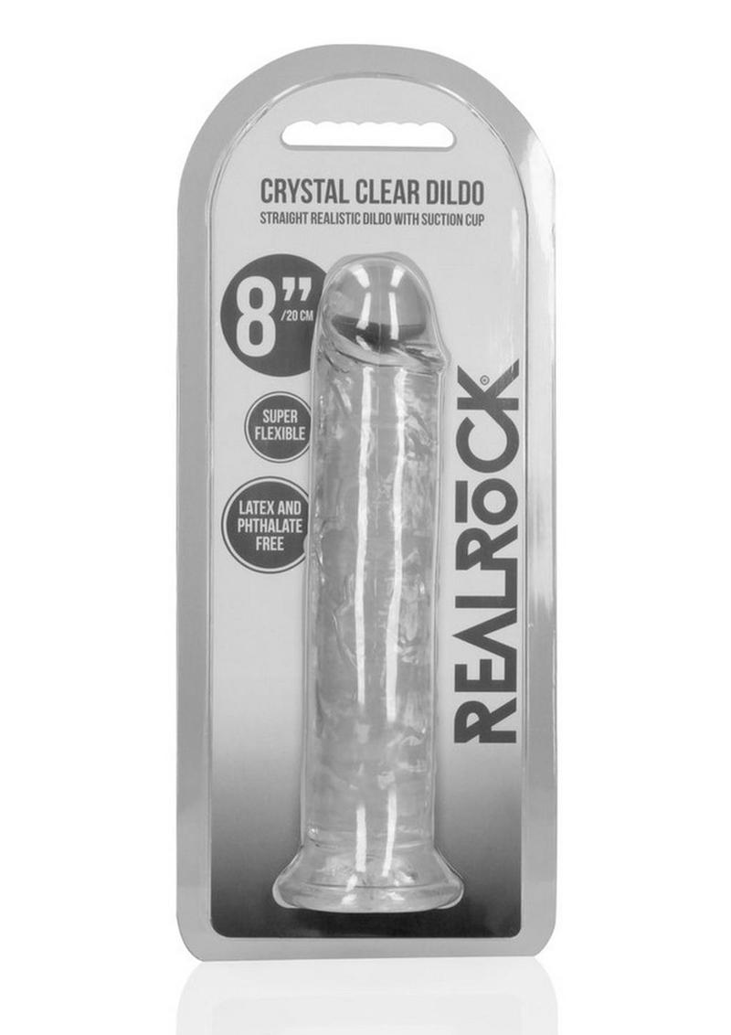 Realrock Skin Realistic Striaght Dildo Without Balls - Clear - 8in