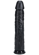 Realrock Ultra Realistic Skin Extra Large Straight Dildo with Suction Cup - Chocolate - 14in