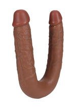 Realrock Ultra Realistic Skin U Shaped Double Dildo - Caramel - 9in