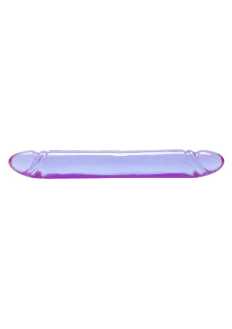 Reflective Gel Smooth Double Dildo - Purple - 12in