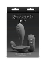Renegade Echo Rechargeable Silicone Prostate Massager with Remote Control - Black