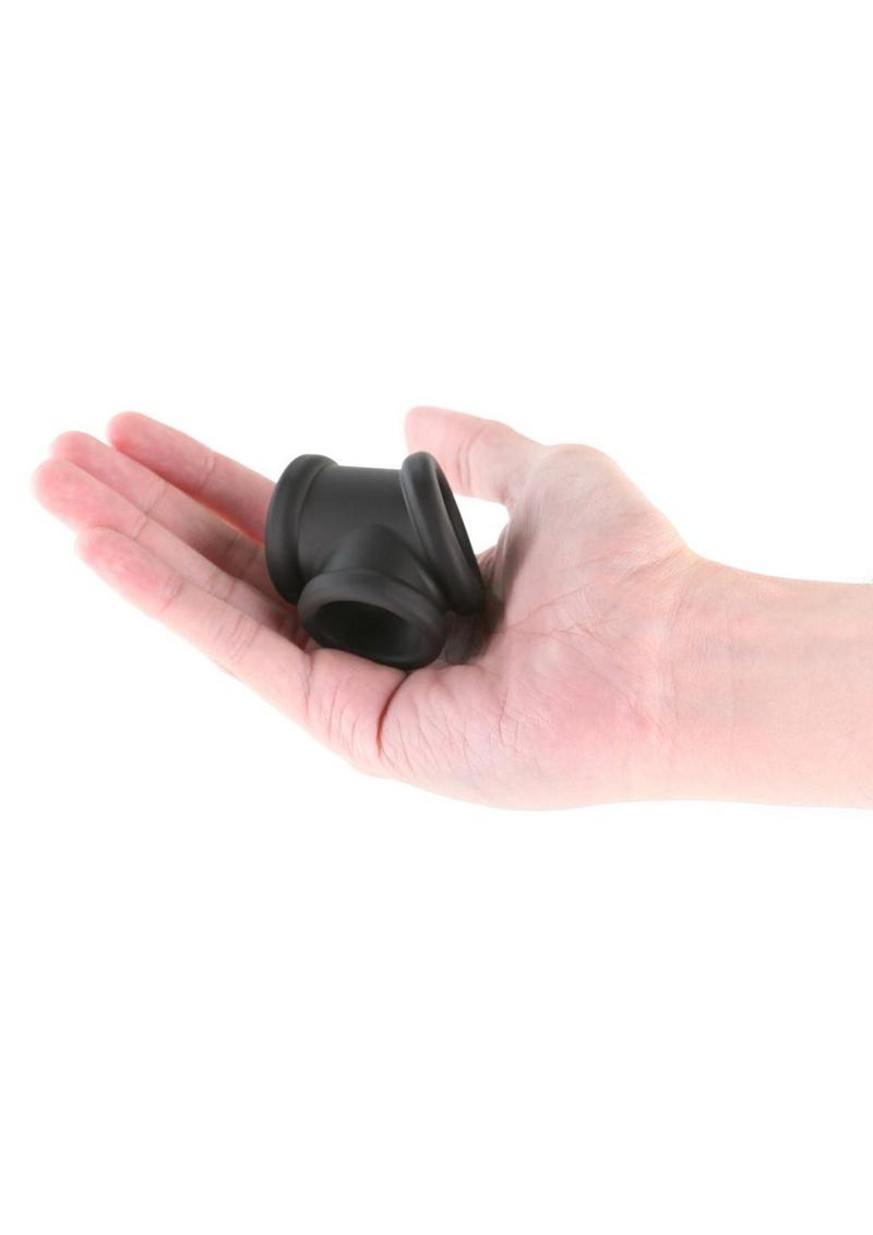 Renegade Piper Silicone Ball Strecher Cock Ring - Black