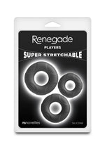 Renegade Players Silicone Flexible Cockrings - Black - 3 Piece