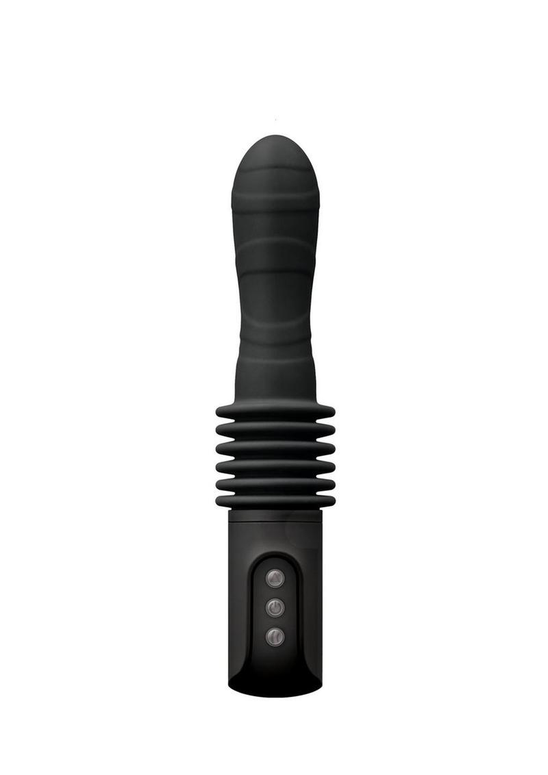 Renegade Rechargeable Deep Stroker Silicone Thrusting Vibrating Wand Massager - Black
