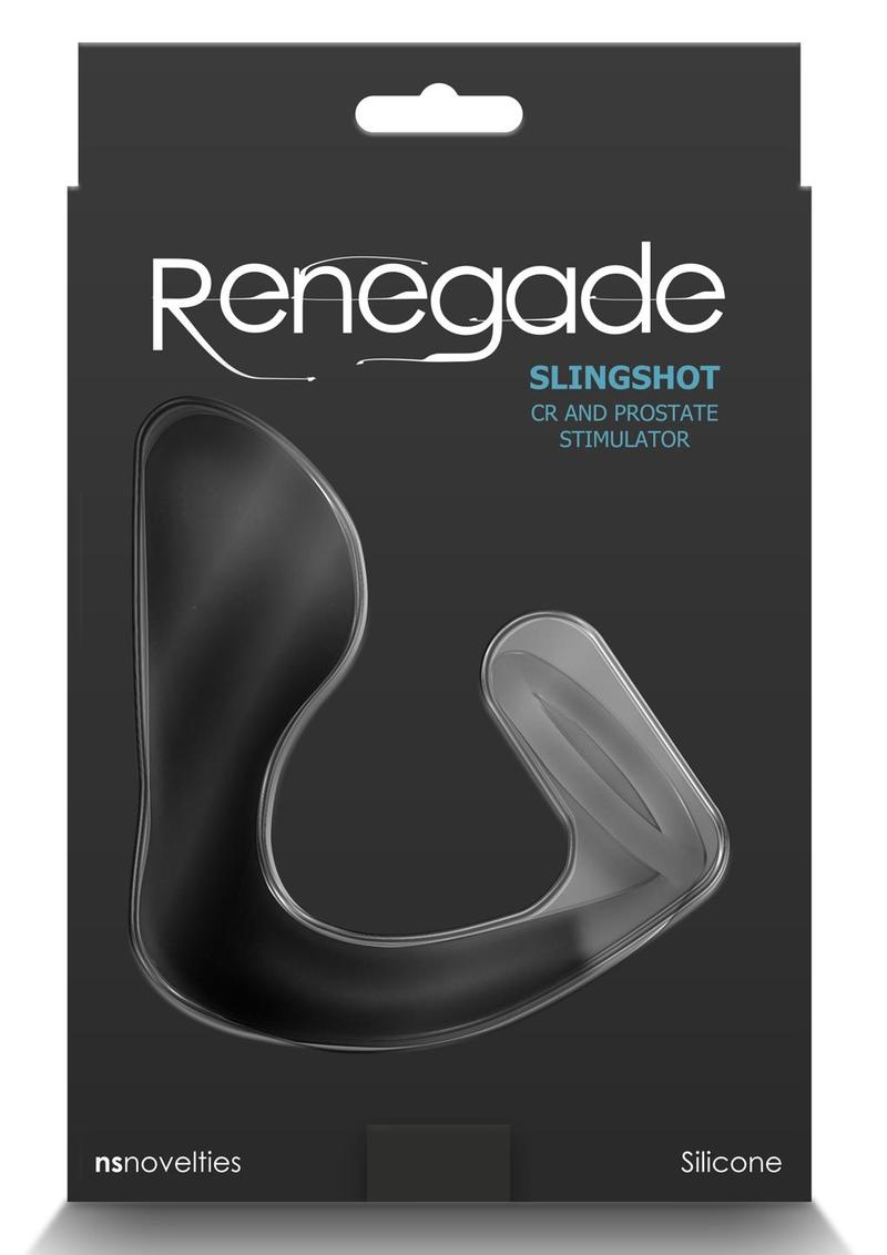 Renegade Slingshot Silicone Cock Ring and Prostate Plug - Black