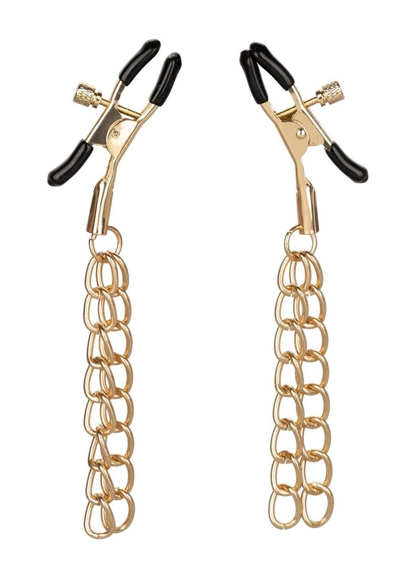 Ride 'Em Premium Denim Collection Nipple Clamps - Gold