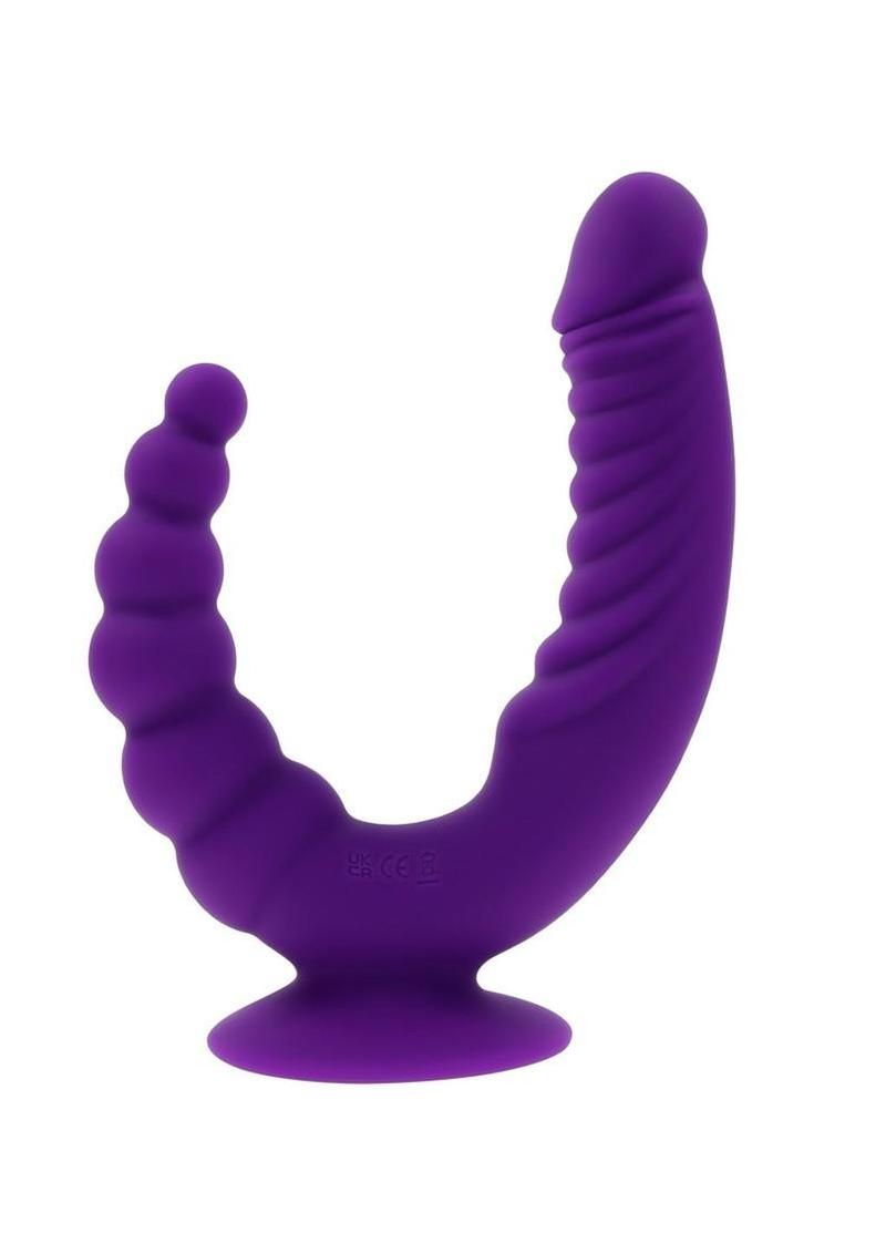 Rider Rechargeable Silicone Double End Vibrator - Purple