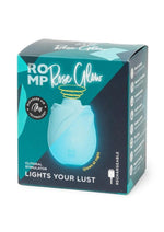 Romp Rose Glow Rechargeable Silicone Glow In The Dark Air Clitoral Stimulator - Blue