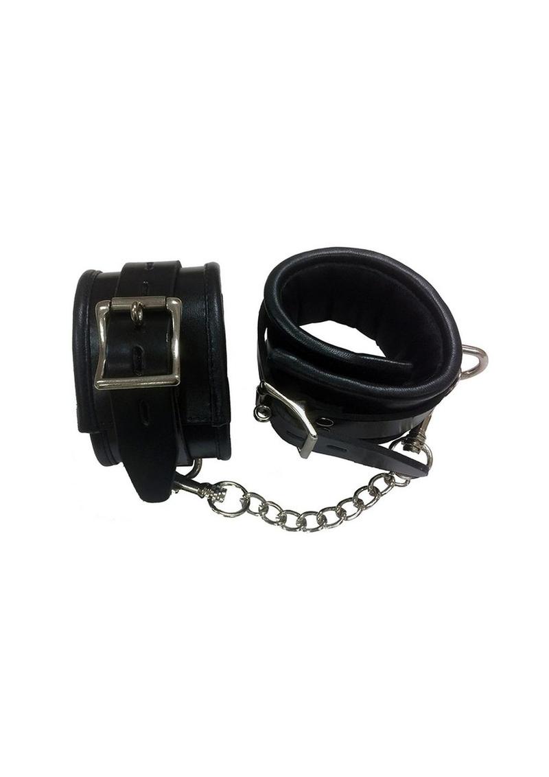 Rouge Padded Leather Adjustable Wrist Cuffs