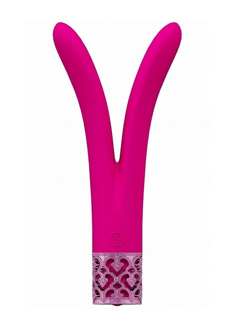 Royal Gems Dueling Queens Rechargeable Silicone Vibrator - Pink