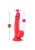 Ruse Shimmy Silicone Dildo with Balls 8.75in - Cerise - Red