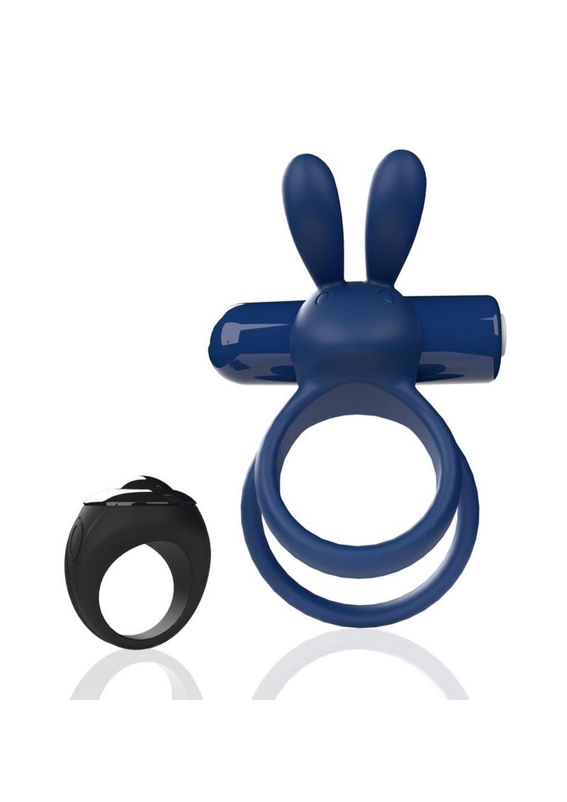 Screaming O Ohare XL Remote Control Rechargeable Silicone Vibrating Cock Ring - Blue - XLarge