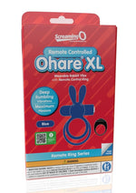 Screaming O Ohare XL Remote Control Rechargeable Silicone Vibrating Cock Ring - Blue - XLarge