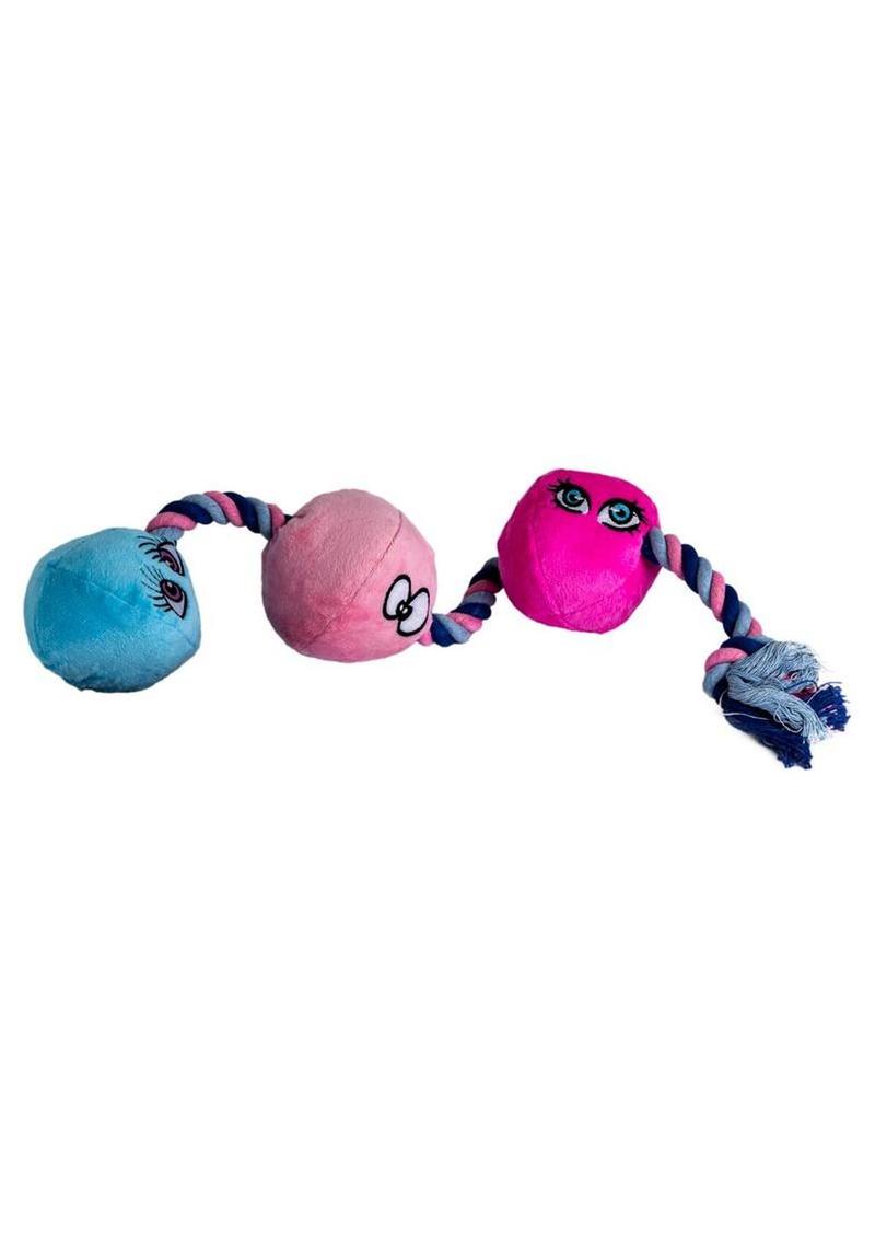 Scruffy Tug Buttons - Blue/Pink