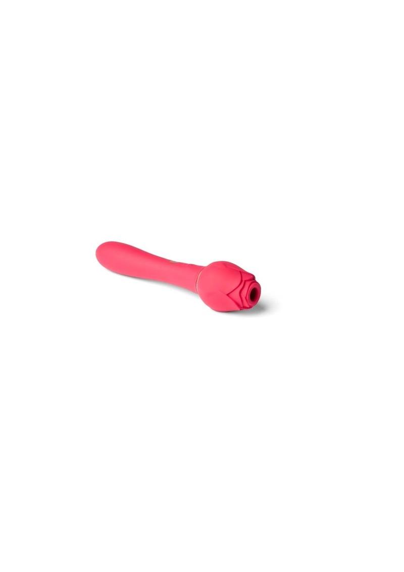 Secret Kisses Rosegasm Twosome Rechargeable Silicone Dual End Vibrator with Clitoral Stimulator