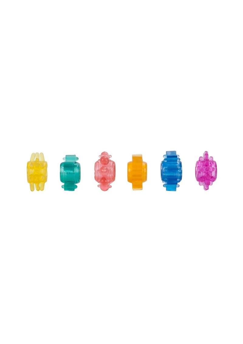 Senso 6 Pack Cock Rings - Assorted Colors - 6 Piece Set