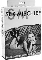 Sex and Mischief Bed Bondage Restraint Kit - Black